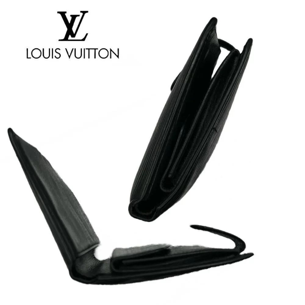 Louis Vuitton VINTAGE 1997 Epi Black Leather Bifold‎ Compact Wallet